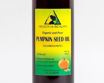 16 oz PUMPKIN SEED Oil UNREFINED Organic Carrier Cold Pressed Virgin Raw Pure