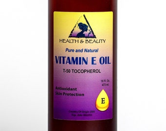 16 oz Tocopherol Vitamin E Oil: Natural Anti Aging Skin Care