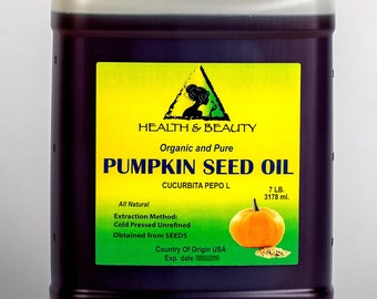 7 Lb, 1 Gal Organic Pumpkin Seed Oil: Cold Pressed, Unrefined, Pure