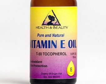 0.5 oz TOCOPHEROL T-50 VITAMIN E OIL Anti Aging Natural Premium Pure in Glass Bottle