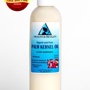 8 oz PALM KERNEL OIL Organic Carrier Cold Pressed Sustainable Natural 100% Pure