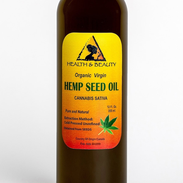 12 oz HEMP SEED OIL Unrefined Organic Carrier Cold Pressed Virgin Raw Pure