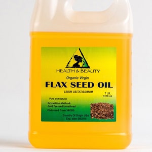 7 Lb, 1 gal FLAX SEED OIL Organic Carrier Cold Pressed Unrefined Virgin Raw Pure
