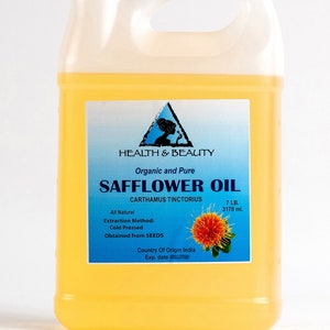 7 Lb, 1 gal SAFFLOWER OIL ORGANIC Carrier Cold Pressed High Oleic 100% Pure