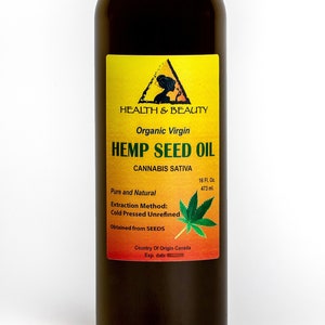 16 oz HEMP SEED OIL Unrefined Organic Carrier Cold Pressed Virgin Raw Pure