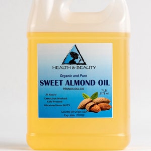 7 Lb, 1 gal SWEET ALMOND OIL Refined Organic Carrier Cold Pressed 100% Pure