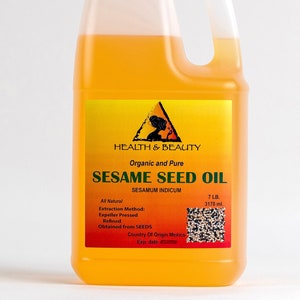 7 Lb, 1 gal SESAME OIL REFINED Organic Carrier Expeller Pressed 100% Pure