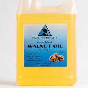 7 Lb Organic Walnut Oil: Cold Pressed, Refined