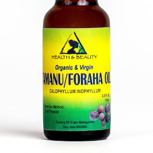 0.5 oz TAMANU / FORAHA OIL Organic Cold Pressed Fresh Pure in Glass Bottle