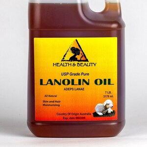 7 Lb, 1 gal LANOLIN OIL USP Grade 100% Pure Skin Hair Moisturizing