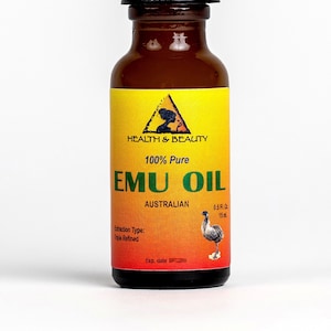 0.5 oz EMU OIL AUSTRALIAN Triple Refined Organic 100% Pure with Glass Dropper