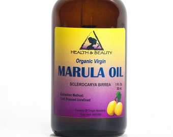 1 oz MARULA OIL UNREFINED Organic Virgin Cold Pressed  Raw  Pure with Glass Dropper