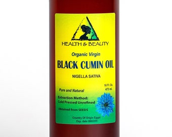 16 oz BLACK CUMIN SEED Oil Unrefined Organic Virgin Raw Cold Pressed Premium Fresh Pure