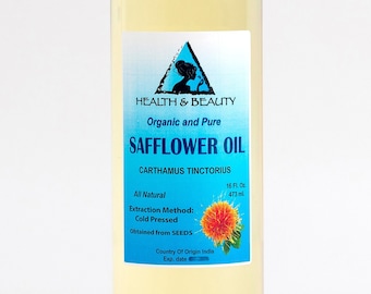 16 oz SAFFLOWER OIL ORGANIC Carrier Cold Pressed High Oleic 100% Pure