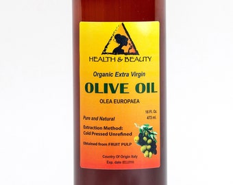 16 oz OLIVE OIL Extra VIRGIN Organic Carrier Cold Pressed Virgin Raw Pure