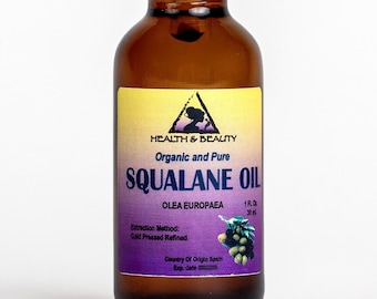 1 oz SQUALANE OIL ORGANIC Olive-Derived Anti-Aging Moisturizer Cold Pressed Undiluted Premium 100% Pure with Glass Dropper