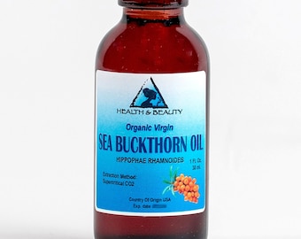 1 oz SEA BUCKTHORN Oil UNREFINED Organic Virgin Supercritical CO2 Extracted Pure with Glass Dropper