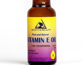 0.5 oz Vitamin E Oil: Natural Tocopherol T-50, Anti-Aging Glass Dropper