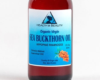 1 oz SEA BUCKTHORN Oil UNREFINED Organic Virgin Natural 100% Pure in Glass Bottle