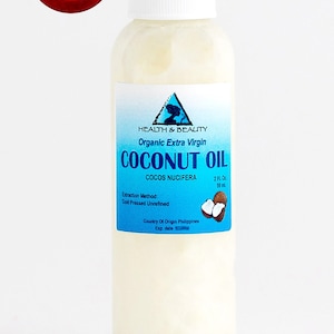 2 oz COCONUT Oil EXTRA VIRGIN Organic Carrier Cold Pressed Unrefined Raw Pure