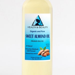 32 oz SWEET ALMOND OIL Refined Organic Carrier Cold Pressed 100% Pure