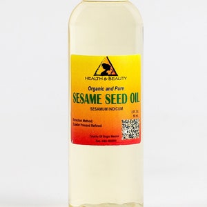 2 oz SESAME OIL REFINED Organic Carrier Expeller Pressed 100% Pure