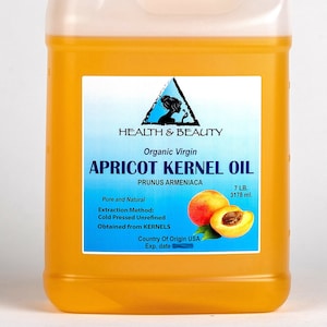 7 lb, 1 gal APRICOT KERNEL OIL Unrefined Organic Virgin Cold Pressed Raw Pure