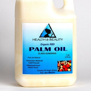 7 Lb, 1 gal PALM OIL RBD Organic Carrier Cold Pressed Pure