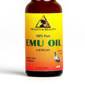 0.5 oz EMU OIL AUSTRALIAN Triple Refined Organic 100% Pure in Glass Bottle