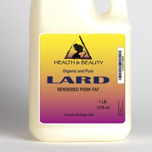 7 Lb, 1 gal LARD Organic Rendered PORK FAT All Natural Deodorized 100% Pure 画像 1