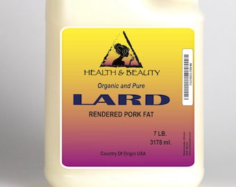 7 Lb, 1 gal LARD Organic Rendered PORK FAT All Natural Deodorized 100% Pure