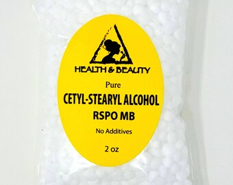 2 oz CETYL - STEARYL Alcohol - RSPO Mb 100% Pure Pastilles Beads