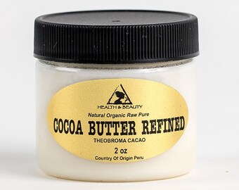 2 oz Organic Refined Cocoa Butter: Fresh, Pure, Grade A