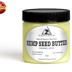 4 oz HEMP SEED BUTTER Organic Expeller Pressed Raw Grade A Premium Quality Natural Fresh Pure