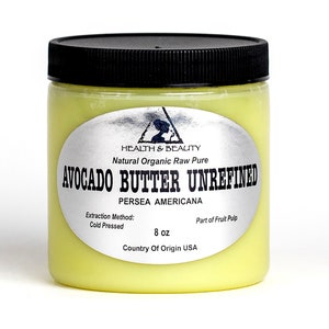 8 oz AVOCADO BUTTER UNREFINED Organic Extra Virgin Raw Cold Pressed Grade A Premium Quality Natural Fresh Pure