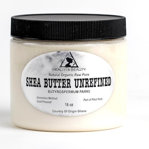 16 oz, 1 Lb SHEA BUTTER UNREFINED Ivory White Organic Raw Cold Pressed Virgin Grade A From Ghana 100% Pure