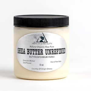 8 oz SHEA BUTTER UNREFINED Ivory White Organic Raw Cold Pressed Virgin Grade A From Ghana 100% Pure