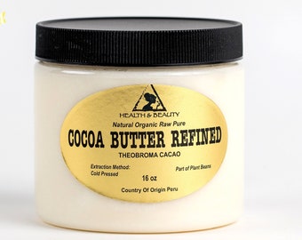 16 oz, 1 Lb COCOA / CACAO BUTTER Ultra Refined Organic Fresh Natural Raw Grade A Prime 100% Pure