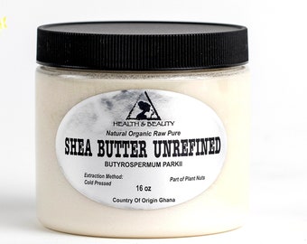 16 oz Organic Shea Butter: Unrefined Ivory White, Cold Pressed