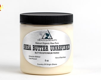 8 oz SHEA BUTTER UNREFINED Ivory White Organic Raw Cold Pressed Virgin Grade A From Ghana 100% Pure
