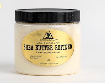 16 oz, 1 Lb SHEA BUTTER REFINED Organic Raw Cold Pressed Grade A From Ghana 100% Pure