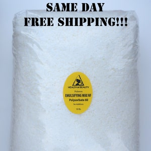 10 Lb EMULSIFYING WAX NF Polysorbate 60 Pure Polawax