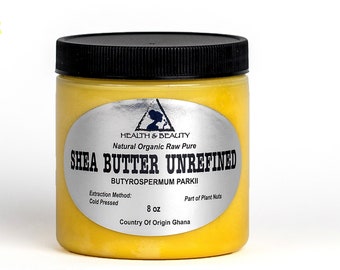 8 oz SHEA BUTTER UNREFINED Yellow Organic Raw Cold Pressed Virgin Grade A From Ghana 100% Pure