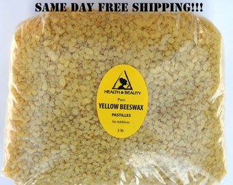 48 oz, 3 Lb YELLOW BEESWAX Bees WAX Organic Pastilles Beads Premium Prime Grade A 100% Pure