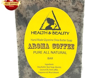 AROMA COFFEE SHEA Butter Coconut Glycerin Soap Bar Handmade