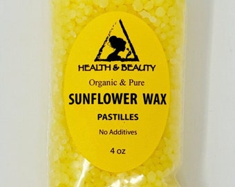 4 oz SUNFLOWER WAX ORGANIC Vegan 100% Pure Pastilles Beads