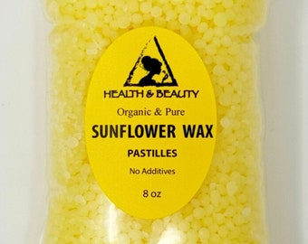 8 oz SUNFLOWER WAX ORGANIC Vegan 100% Pure Pastilles Beads