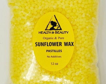 12 oz SUNFLOWER WAX ORGANIC Vegan 100% Pure Pastilles Beads