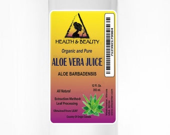 12 oz Organic Aloe Vera Juice: Natural Moisturizer