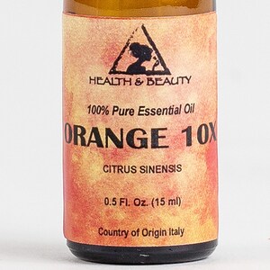 0.5 oz ORANGE 10X (10 FOLD)  ESSENTIAL Oil Organic Aromatherapy Natural 100% Pure with Glass Dropper